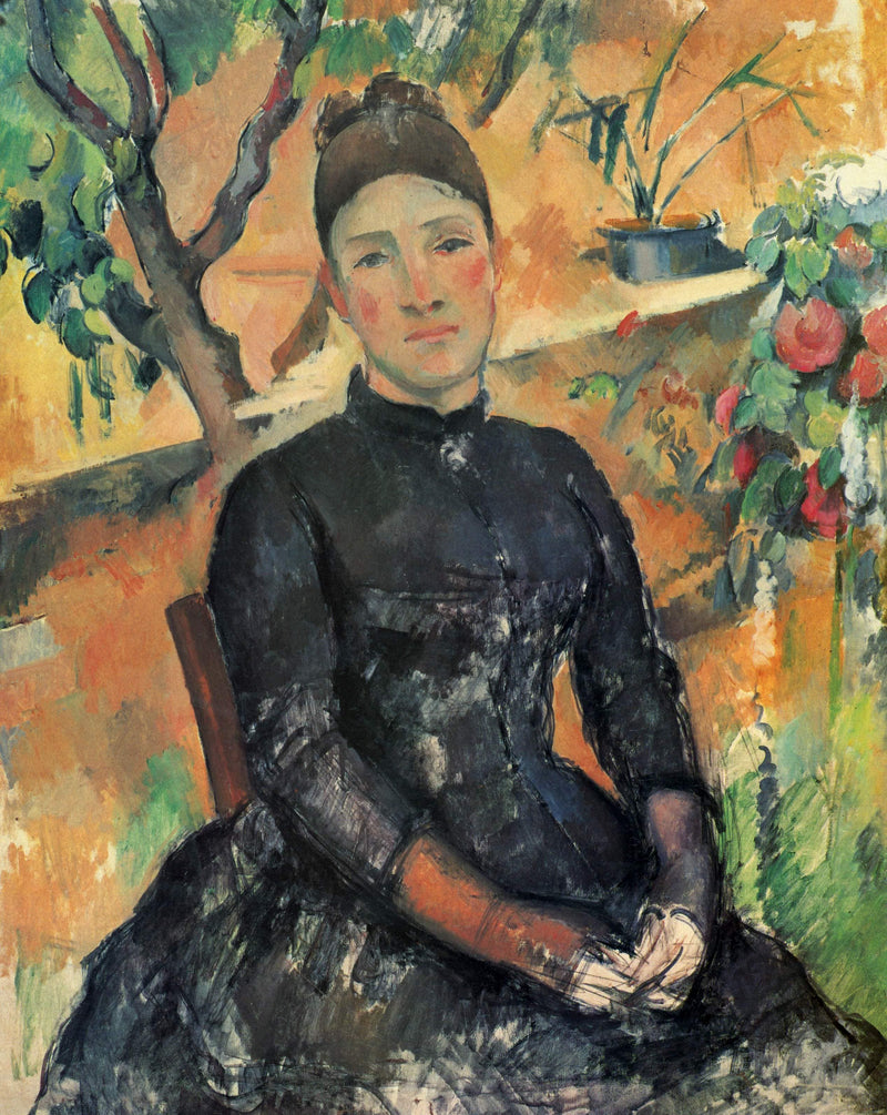 Madame Cezanne in the Greenhouse by Paul Cezanne — Oil Painting Reproduction