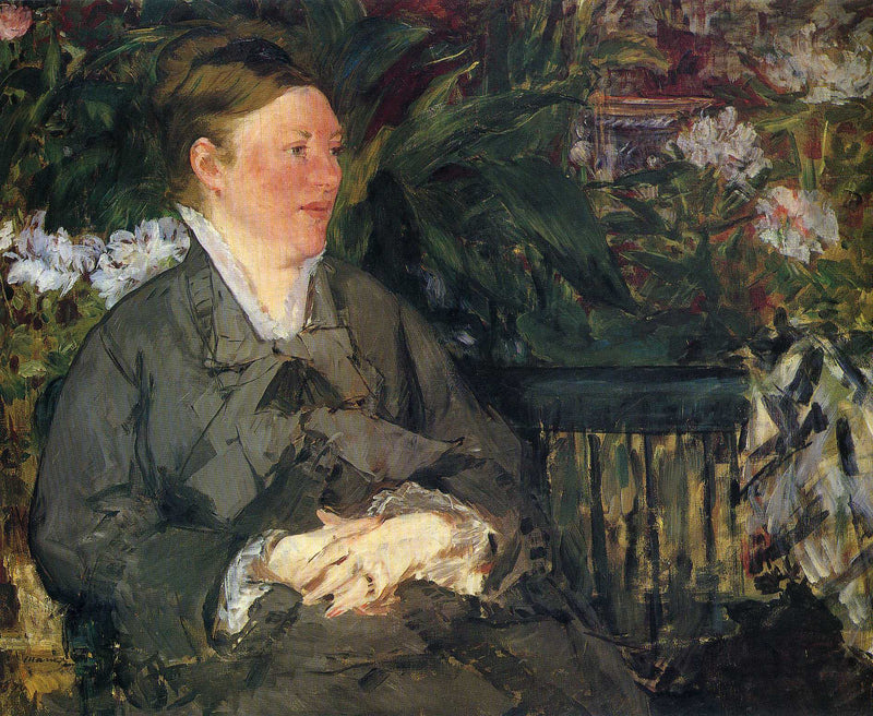 Madame Manet in conservatory by Edouard Manet — Oil Painting Reproduction