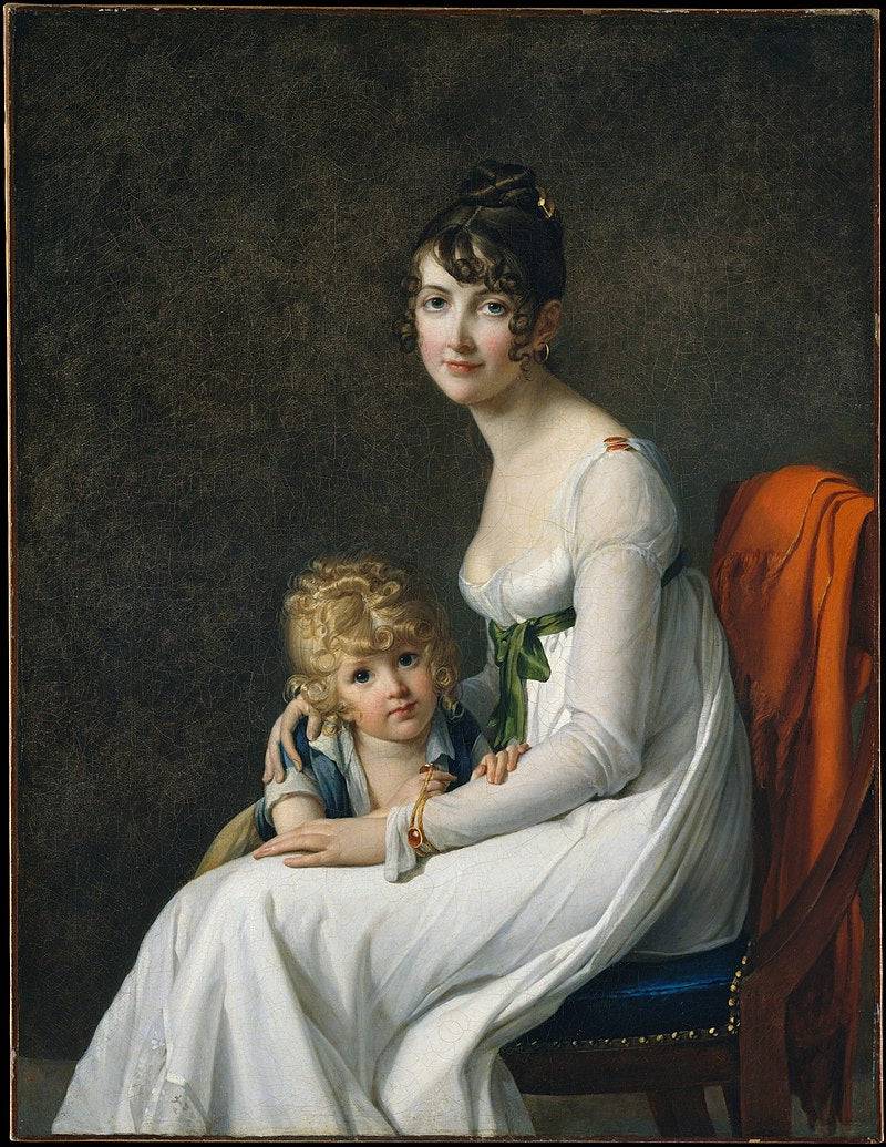 Madame Philippe Panon Desbassayns de Richemont (Jeanne Eglé Mourgue, 1778-1855) and Her Son, Eugène (1800-1859) by Marie-Guillemine Benoist — Oil Painting Reproduction