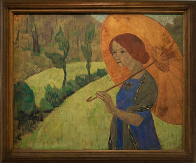 Madame Serusier with a Parasol in living room