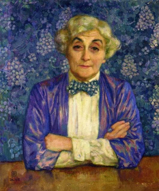 Madame van Rysselberghe in a Checkered Bow Tie by Theo van Rysselberghe — Oil Painting Reproduction