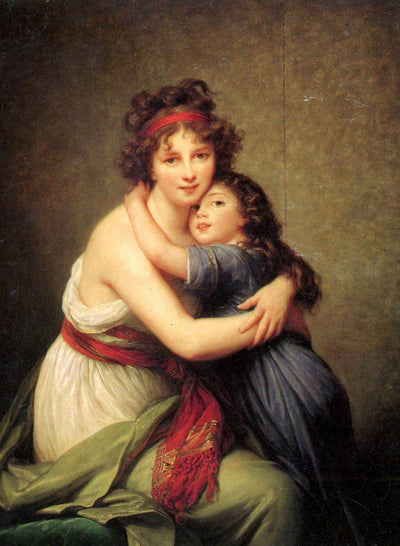 Madame Vigee Lebrun and her daughter, Jeanne Lucie Louise in study