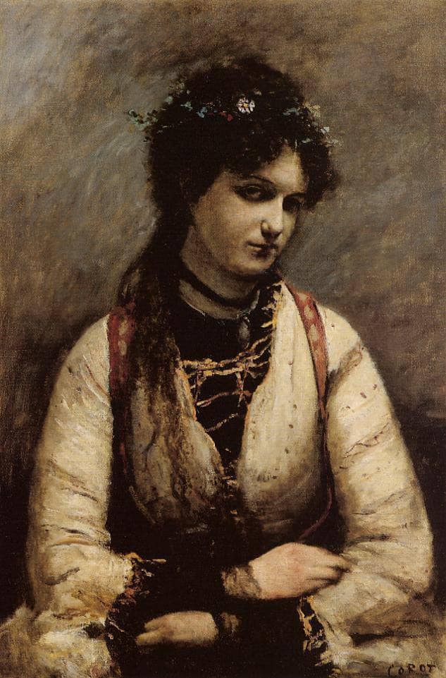 Mademoiselle de Foudras by Camille Corot — Oil Painting Reproduction