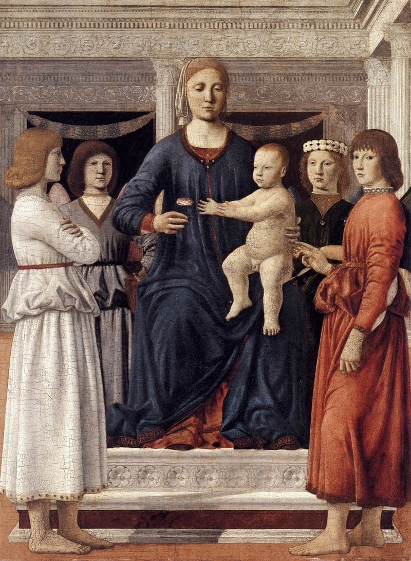 Madonna and Child Attended by Angels by Piero della Francesca — Oil Painting Reproduction