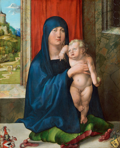 Madonna and Child (Haller Madonna) in entryway