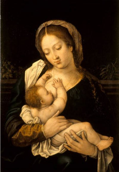 Madonna and Child (Madonna lactans) in hallway