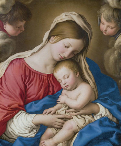 Madonna and child in home office