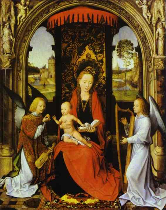 Madonna and Child with Angels by Hans Memling — Oil Painting Reproduction