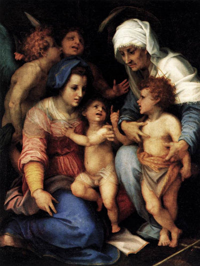 Madonna and Child with St. Elisabeth, the Infant St. John, and Two Angels in dining room