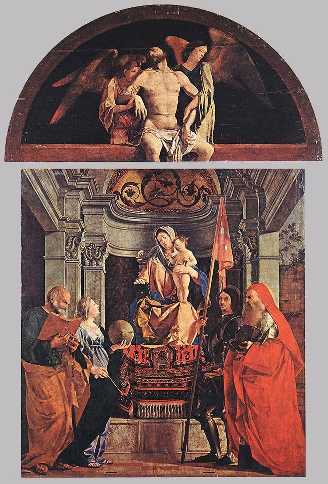 Madonna and Child with Sts Peter, Christine, Liberale, and Jerome by Lorenzo Lotto — Oil Painting Reproduction