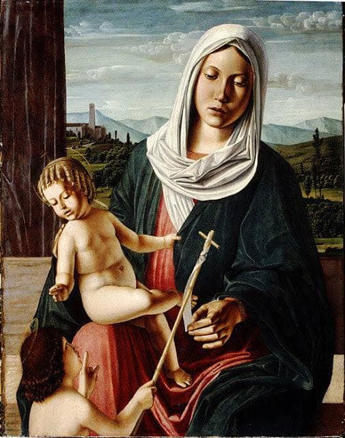 Madonna and Child with the Infant Saint John the Baptist by Michele da Verona — Oil Painting Reproduction