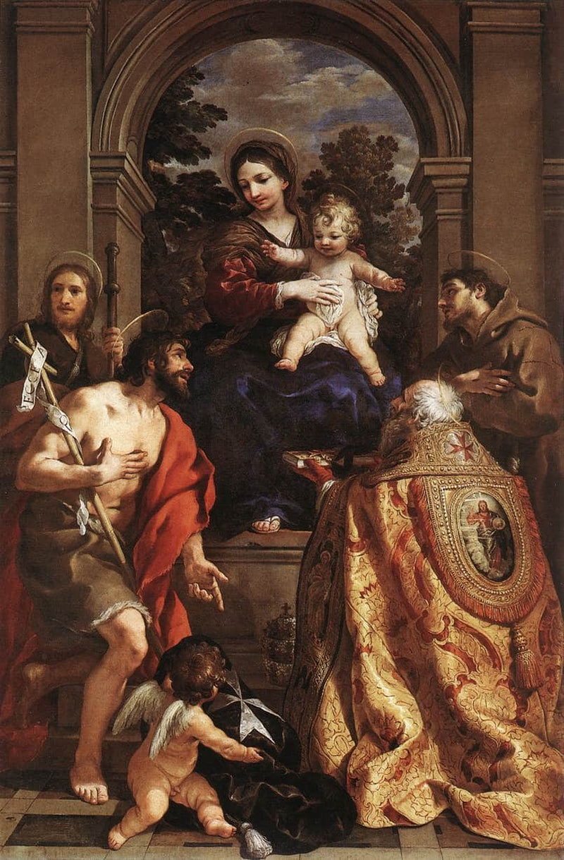 Madonna and Saints by Pietro da Cortona — Oil Painting Reproduction
