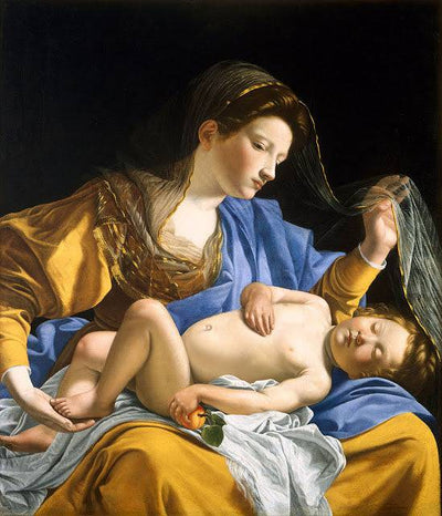 Madonna and sleeping Christ Child in hallway