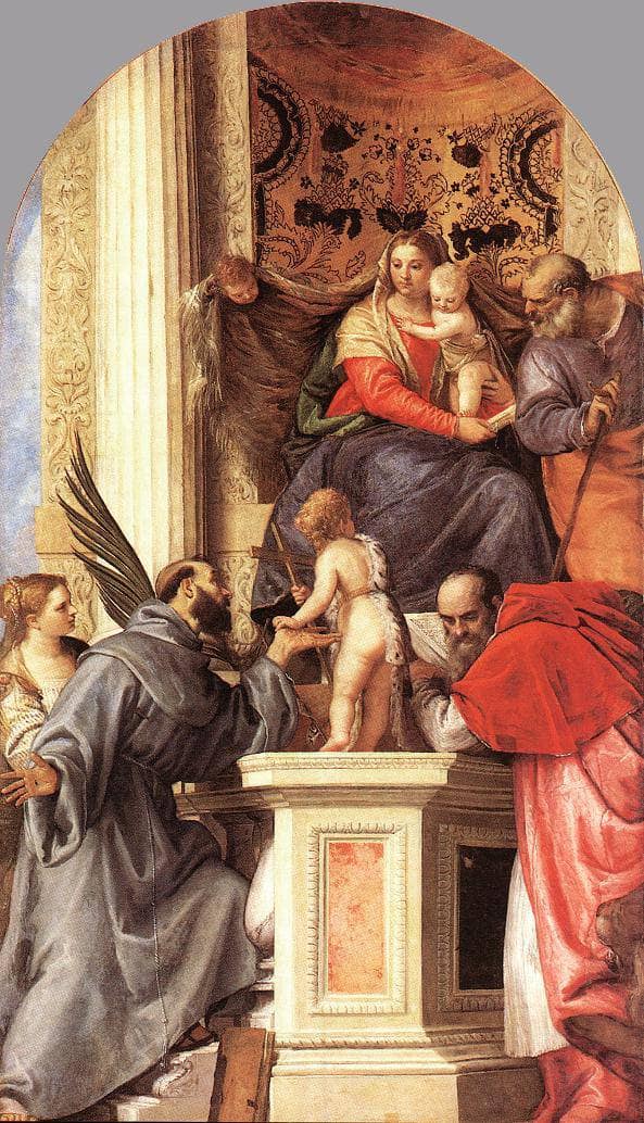 Madonna Enthroned with Saints by Paolo Veronese — Oil Painting Reproduction