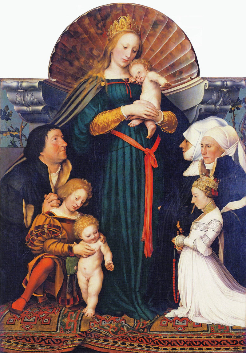 Madonna of the Burgermeister Meyer by Hans Holbein the Younger — Oil Painting Reproduction