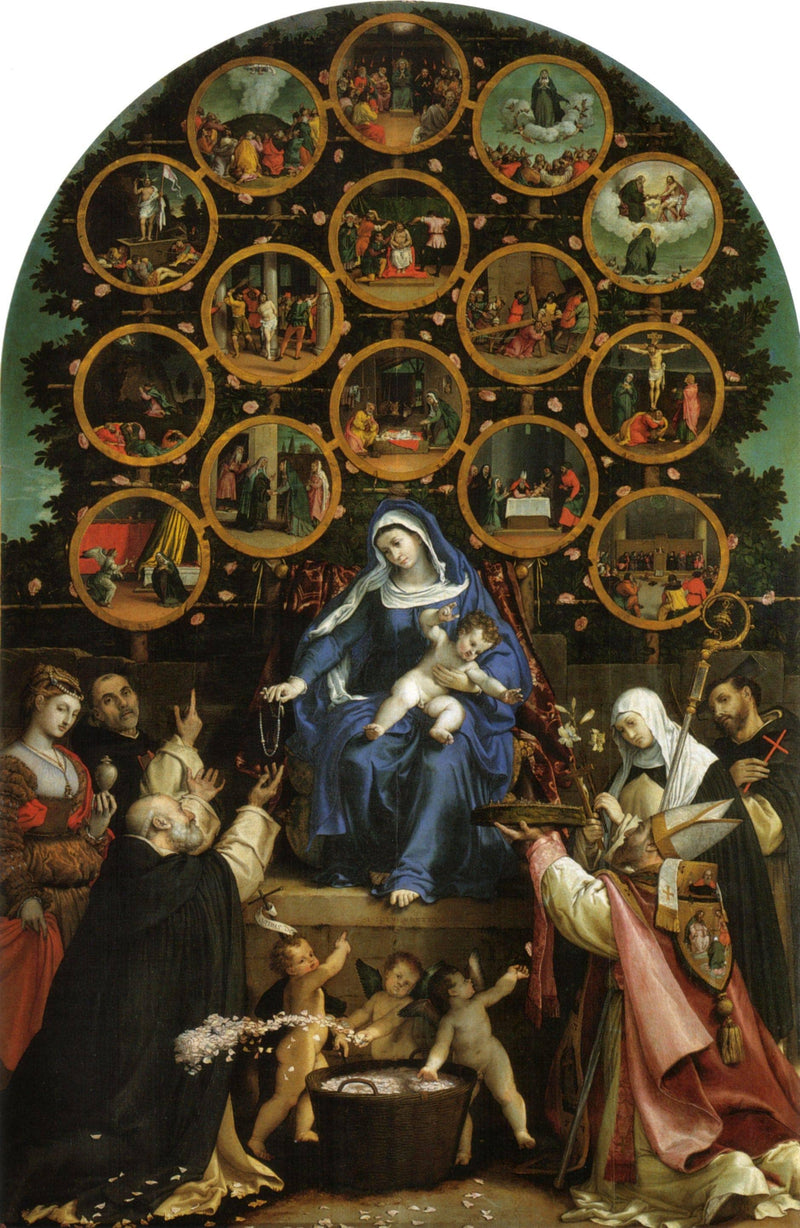 Madonna of the Rosary by Lorenzo Lotto — Oil Painting Reproduction