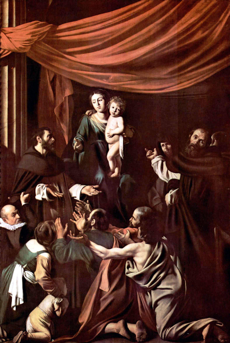 Madonna of the Rosary (Madonna del Rosario) by Caravaggio — Oil Painting Reproduction