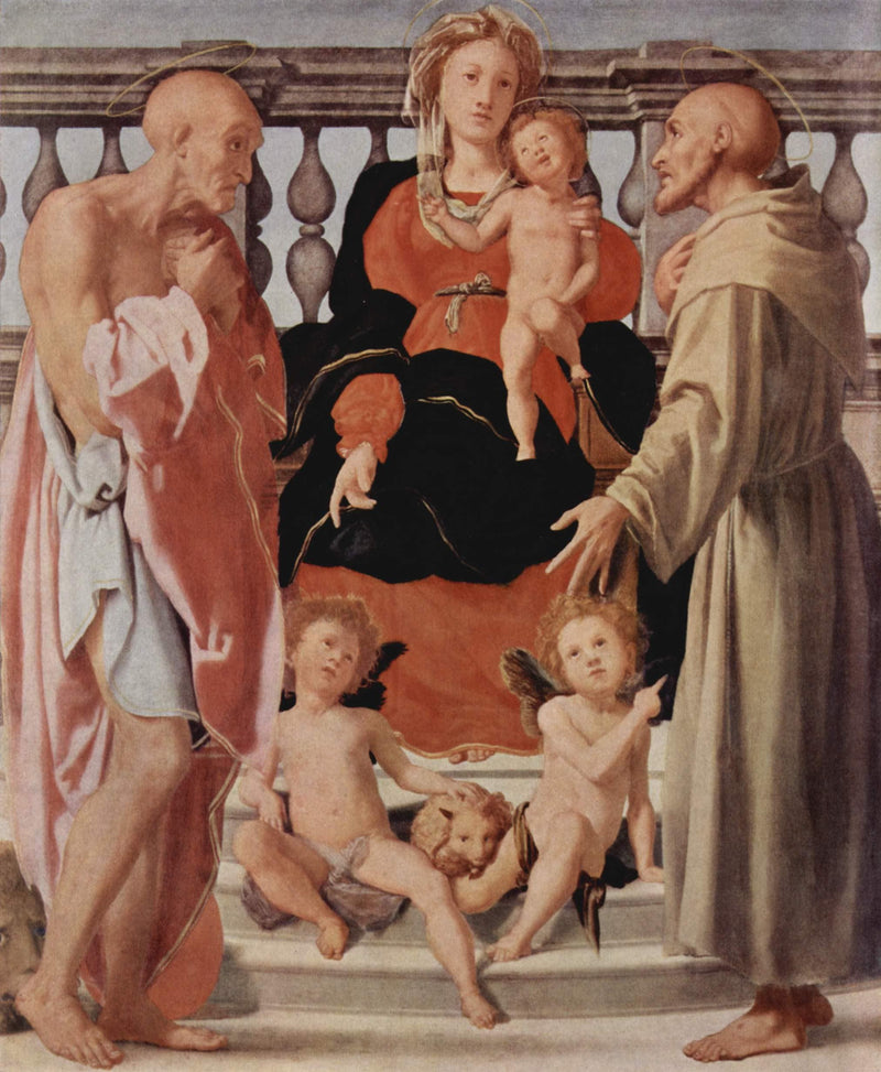 Madonna with St. Francis and St. Jerome by Jacopo Pontormo, Oil Painting Reproduction