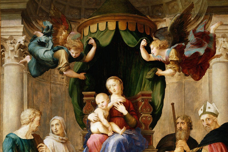 Madonna with the Baldachino (detail) by Raphael — Oil Painting Reproduction