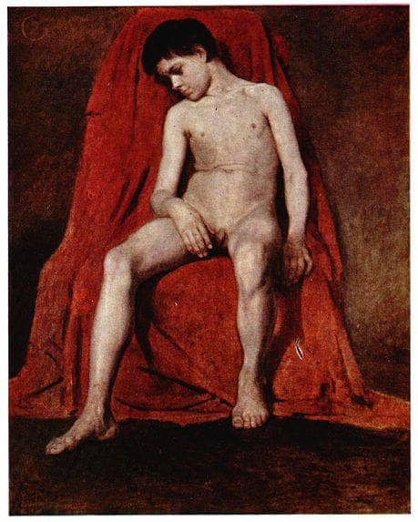 Male nude by Vasily Surikov — Oil Painting Reproduction