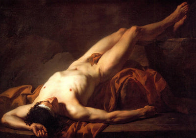 Male Nude known as Hector in dining room