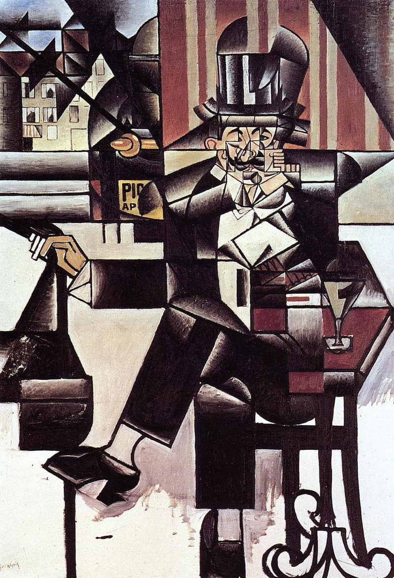 Man in the Cafe by Juan Gris — Oil Painting Reproduction