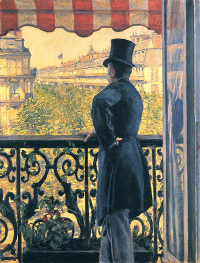 Man on a Balcony, Boulevard Haussmann in hallway