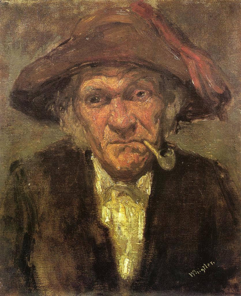 Man smoking a pipe by James McNeill Whistler — Oil Painting Reproduction