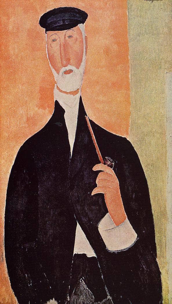 Man with a Pipe (The Notary of Nice) by Amedeo Modigliani — Oil Painting Reproduction