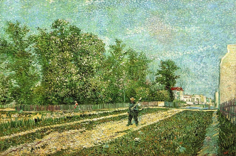 Man with Spade in a Suburb of Paris by Vincent van Gogh — Oil Painting Reproduction