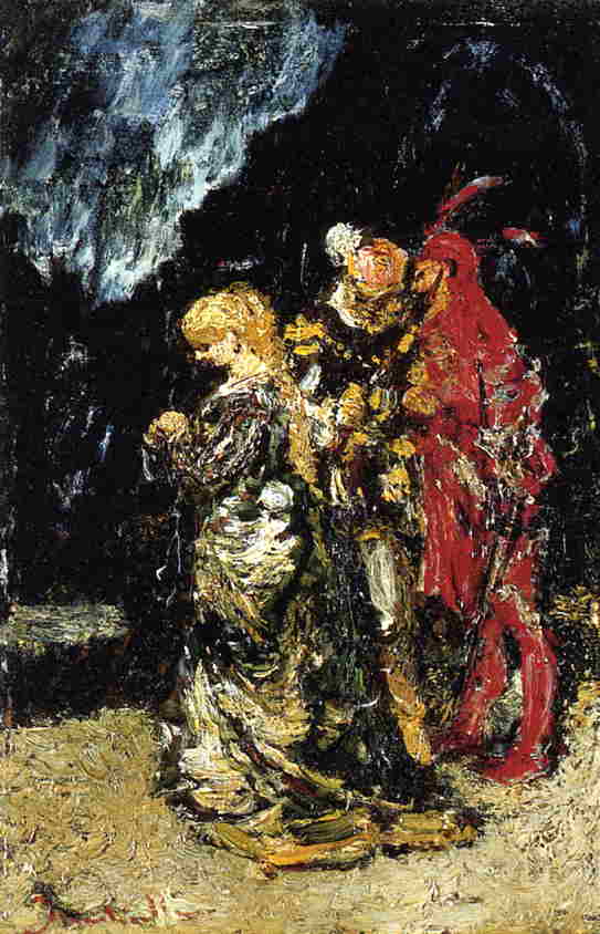 Margaree, Faust and Mephisto by Adolphe Joseph Thomas Monticelli — Oil Painting Reproduction