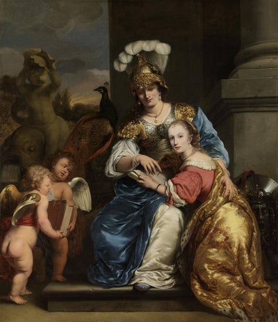 Margarita Trip as Minerva, Instructing Her Sister Anna Maria Trip in modern living room