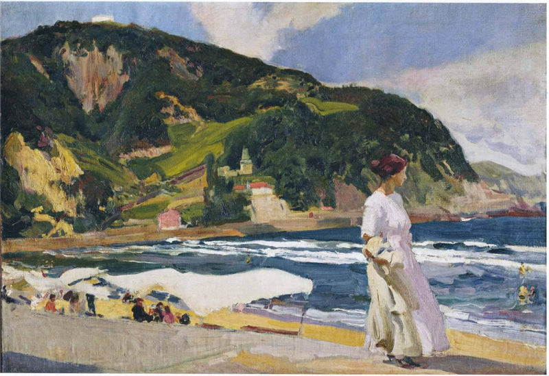 Maria on the beach, Zarauz by Joaquín Sorolla — Oil Painting Reproduction