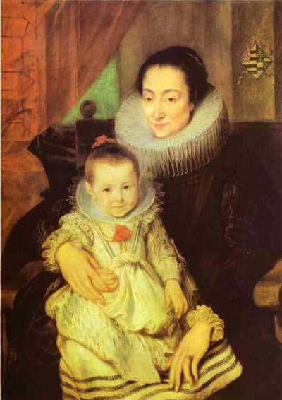 Marie Clarisse, Wife of Jan Woverius, with Their Child in study