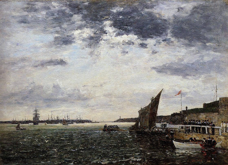 Marines Landing in Brest Harbor by Eugene Boudin — Oil Painting Reproduction