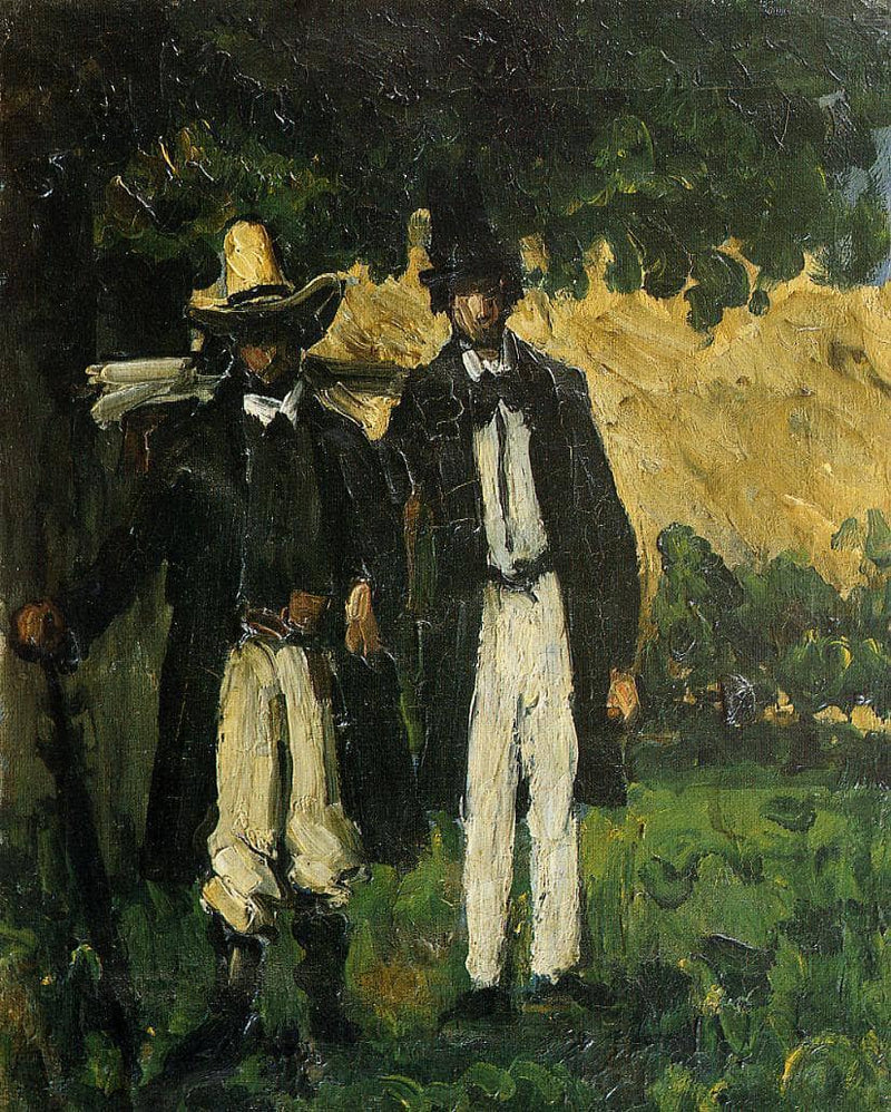 Marion and Valabregue Posing for a Picture by Paul Cezanne — Oil Painting Reproduction