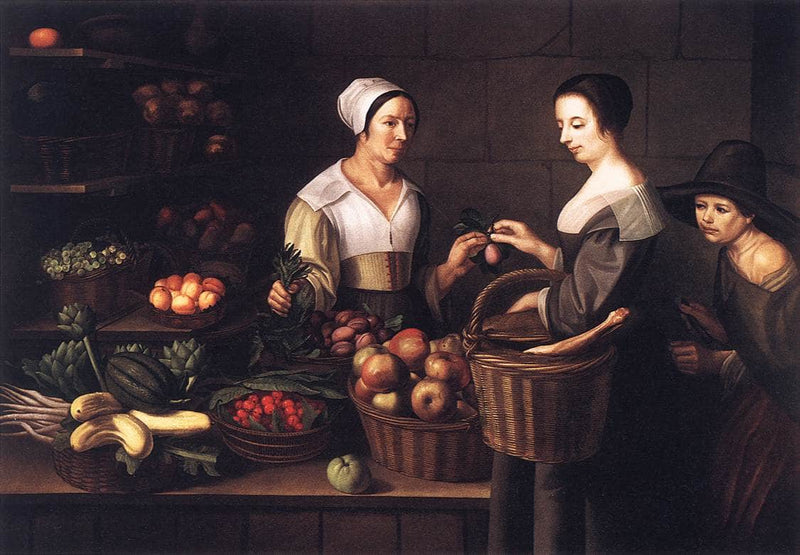 Market Scene with a Pick-pocket by Louise Moillon — Oil Painting Reproduction