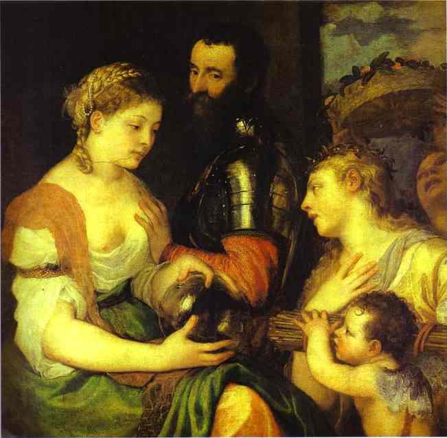 Marriage with Vesta and Hymen as Protectors and Advisers of the Union of Venus and Mars by Titian — Oil Painting Reproduction