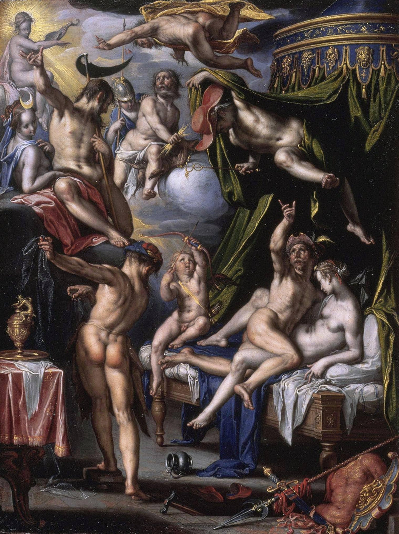 Mars and Venus Surprised by Vulcan by Joachim Wtewael — Oil Painting Reproduction