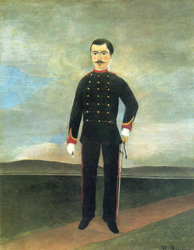 Marshal des Logis Frumence Biche of the 35th Artillery in entryway