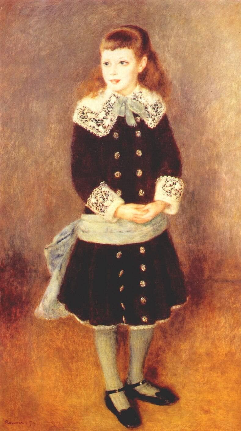 Marthe Berard (Girl Wearing a Blue Sash) by Pierre-Auguste Renoir — Oil Painting Reproduction