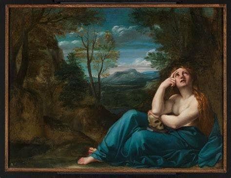Mary Magdalene in the Desert by Annibale Carracci — Oil Painting Reproduction