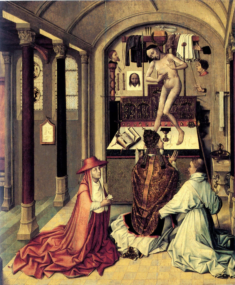Mass of Saint Gregory by Robert Campin — Oil Painting Reproduction