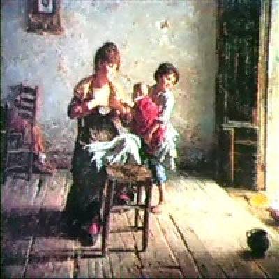 Maternal joys in dining room