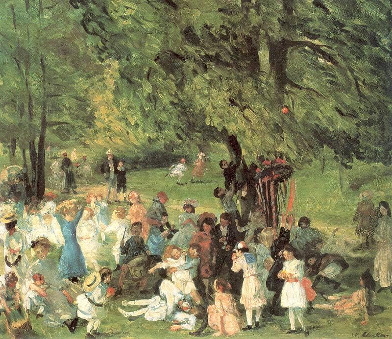 May Day in Central Park by William James Glackens — Oil Painting Reproduction