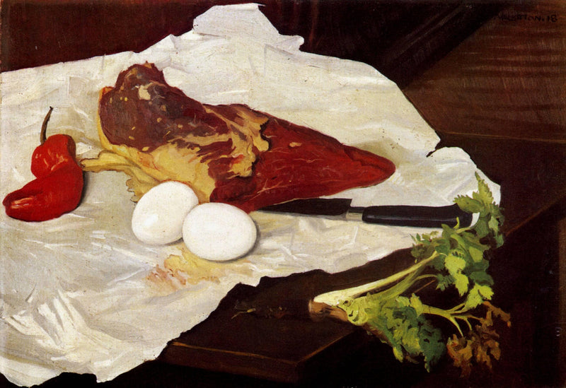 Meat and eggs by Felix Vallotton — Oil Painting Reproduction