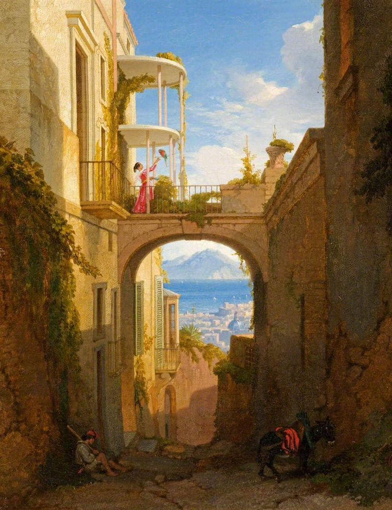 Mediterranean Bay Seen through an Arch by Penry Williams — Oil Painting Reproduction