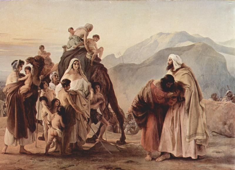 Meeting of Jacob and Esau by Francesco Hayez — Oil Painting Reproduction