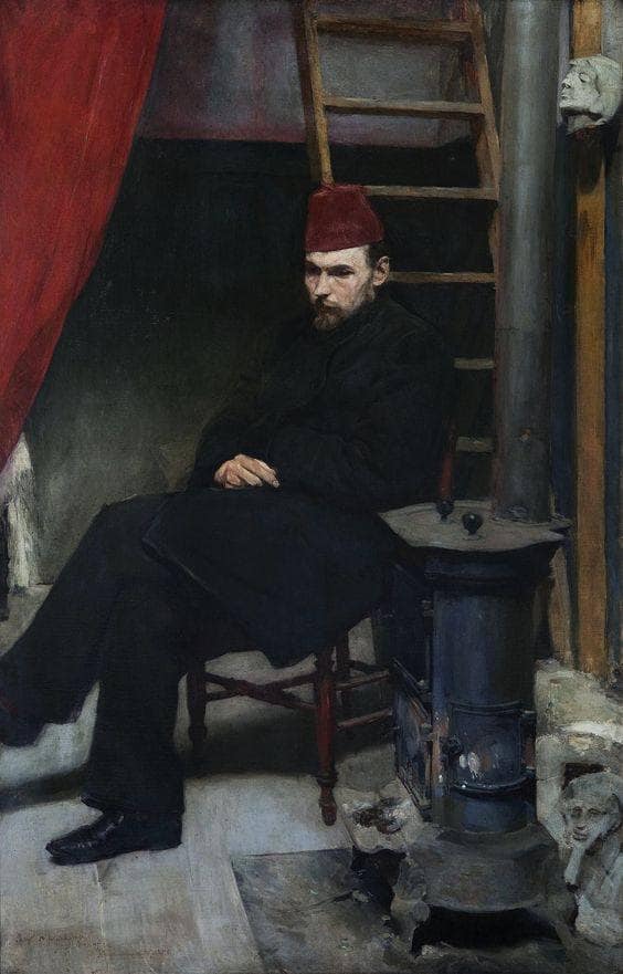 Portrait of sculptor Konstanty Laszczka by Józef Mehoffer — Oil Painting Reproduction