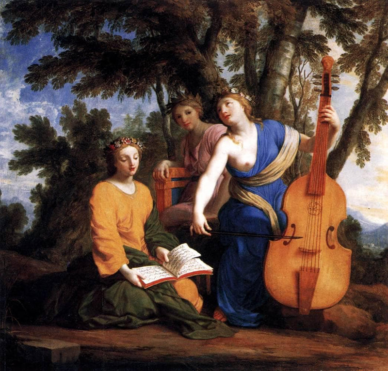 Melpomene, Erato and Polyhymnia by Eustache Le Sueur — Oil Painting Reproduction